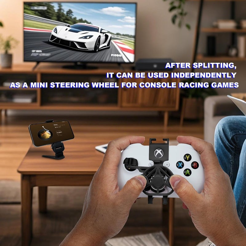TXW Mini Steering Wheel with Phone Holder for X-box One/X-box Series X|S Game Controller,Racing Games Controller Steering Wheel Attachment Accessory - Image 3